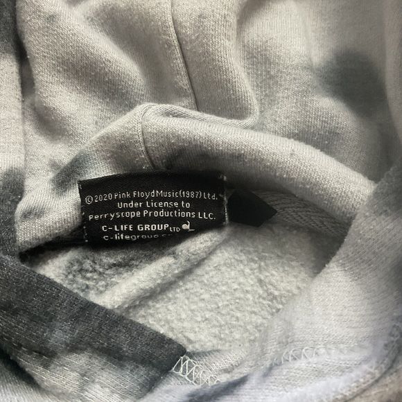 Pink Floyd Blue Tie Dye Hoodie Small Dark Side Of The Moon Tour Sweatshirt - Picture 4 of 7